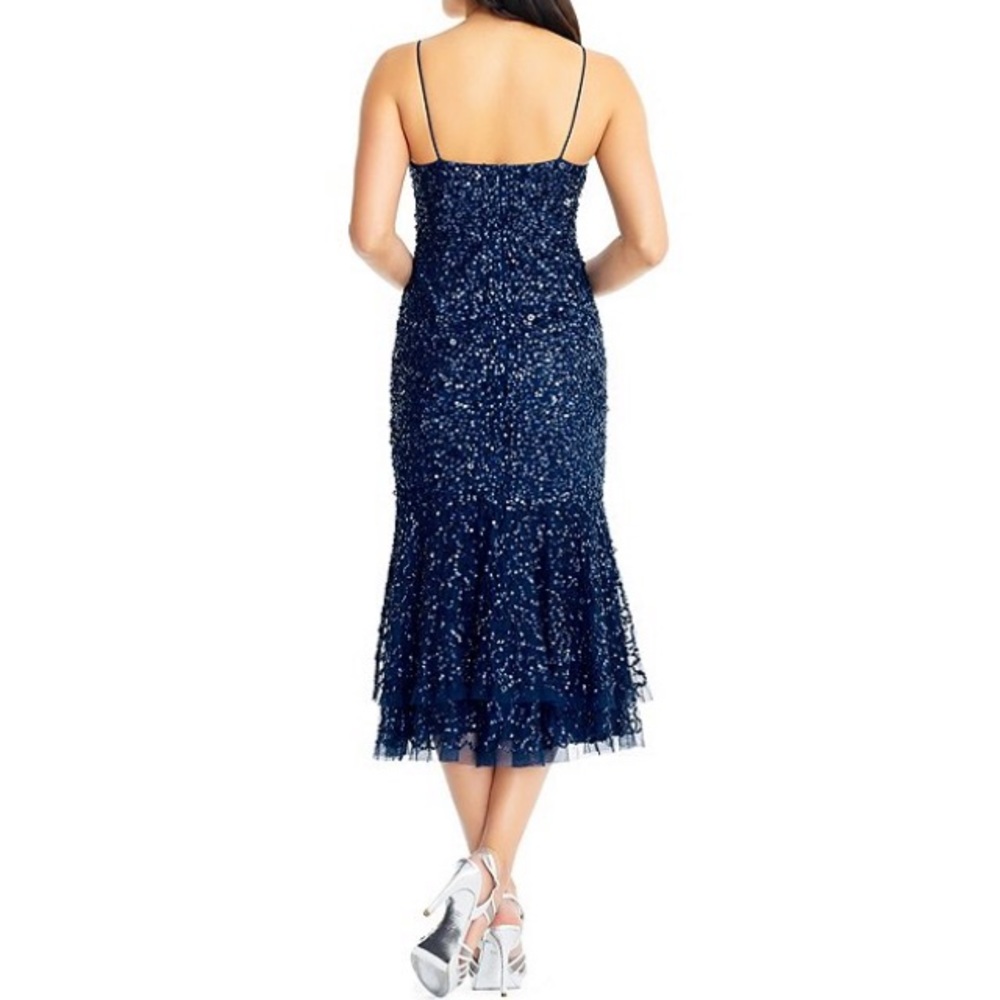 NWT Adrianna Papell Blue Beaded Dress - Picture 5 of 5
